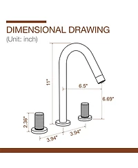 Double Handle 8-Inch Center Wide-Spread Bathroom Faucet with cUPC Lead-Free Hose
