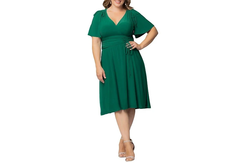 Kiyonna Plus Jemma Ruched Tie Dress