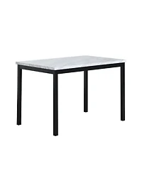 5-Piece Metal Dinette Set – Durable Laminated Tabletop with 4 Chairs for Kitchen or Dining Room