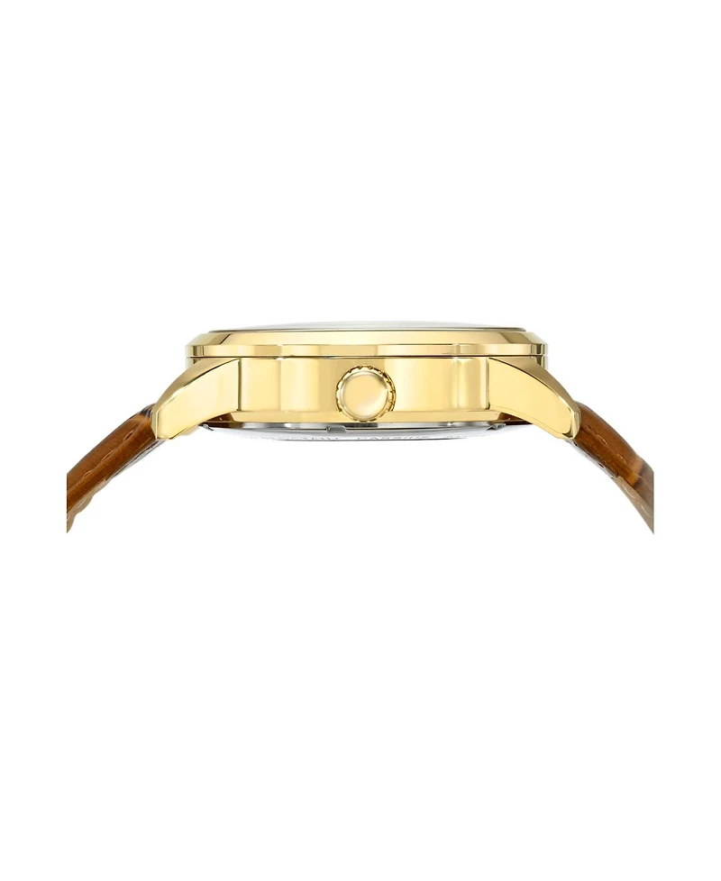 Cassius Automatic Skeleton Gold Tone & Brown Men's Watch 802FCAL