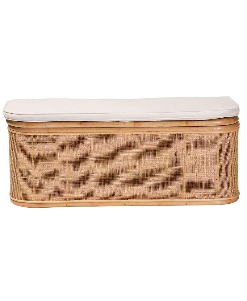 bali & pari Ishana Bohemian Natural Rattan Storage Bench