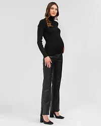 Maternity Long Sleeve Turtleneck Rib Knit Jumper Aurora