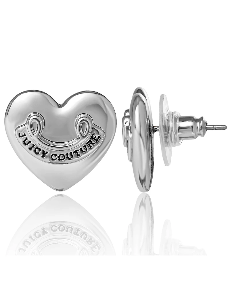 Juicy Couture Heart Stud Earrings with Iconic Logo