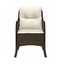 Patio Chairs with Cushions 2 pcs Brown Poly Rattan