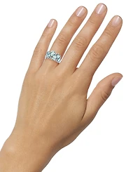 Aquamarine (2-3/4 ct. t.w.) & Diamond Accent Pear Cluster Ring in 10k White Gold