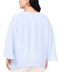 Vince Camuto Plus Split-Neck 3/4-Angel-Sleeve Blouse