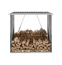 Garden Log Storage Shed Galvanized Steel 64.2"x32.7"x60.6" Anthracite