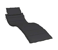 vidaXL Sun Lounger Cushion Black 73.2"x22.8"x1.2" Oxford Fabric