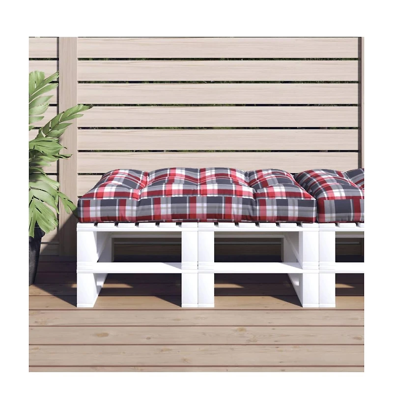 Pallet Cushion Red Check Pattern 47.2"x31.5"x4.7" Fabric
