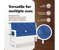Garden Bench Cushion Blue 47.2"x(19.7"+19.7")x2.8" Oxford Fabric