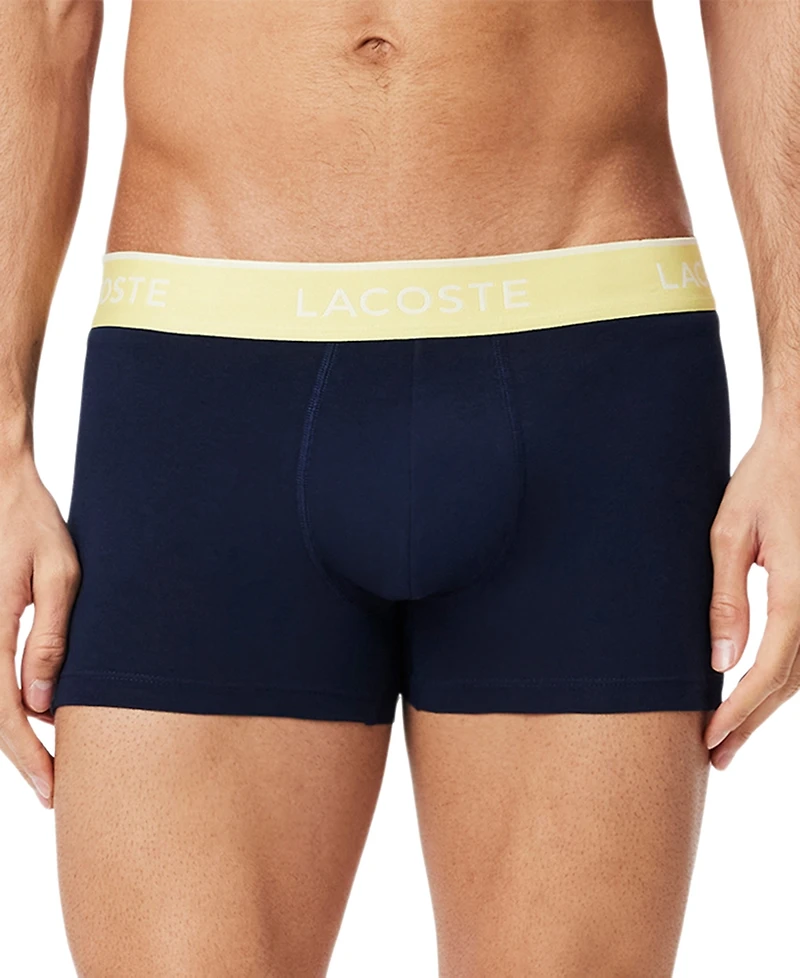 Lacoste Men's 3-Pack Regular-Fit Logo Waistband Trunk Underwear