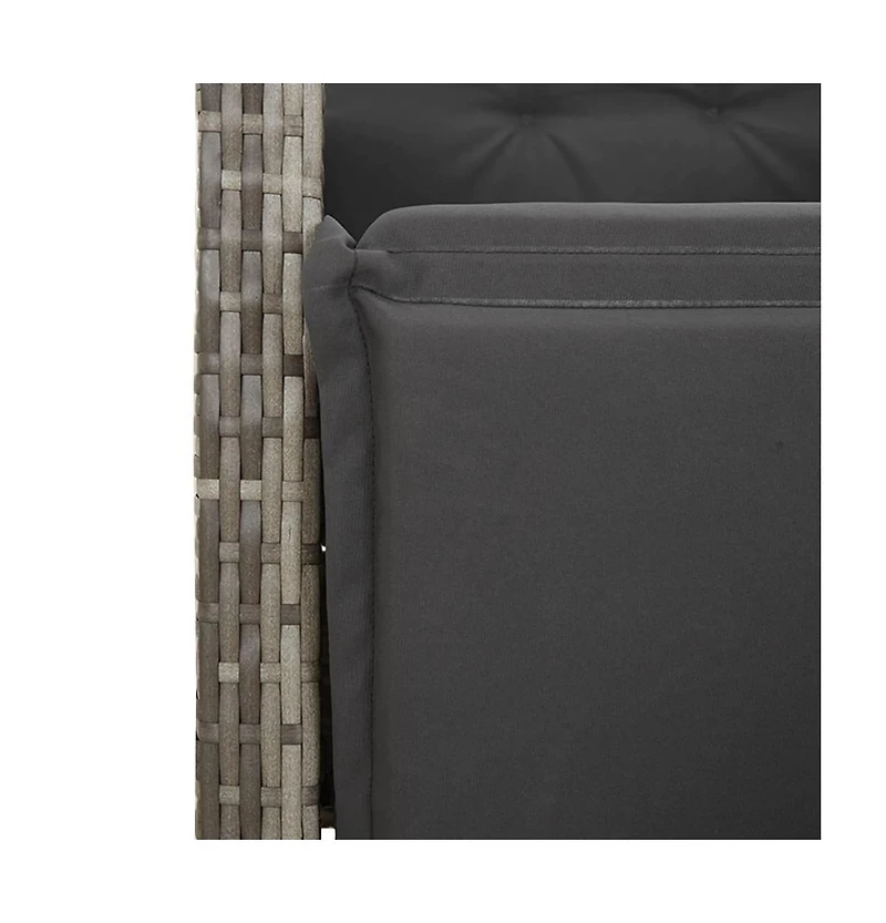 Reclining Patio Chair with Footrest Gray Poly Rattan