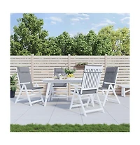 Highback Chair Cushions 4 pcs Gray Oxford Fabric