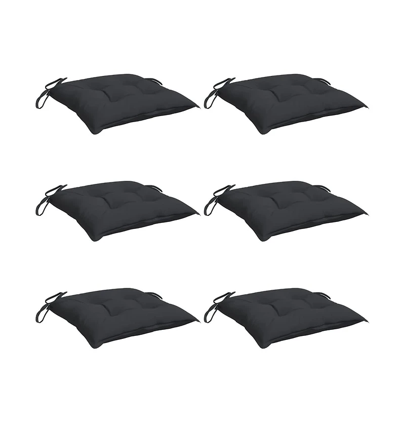 vidaXL Chair Cushions 6 pcs Black 19.7"x19.7"x2.8" Oxford Fabric