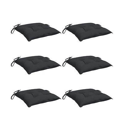 vidaXL Chair Cushions 6 pcs Black 19.7"x19.7"x2.8" Oxford Fabric
