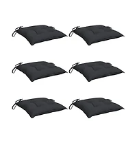 vidaXL Chair Cushions 6 pcs Black 19.7"x19.7"x2.8" Oxford Fabric