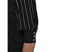 Karl Lagerfeld Paris Women's Puffed-Sleeve V-Neck Sweater