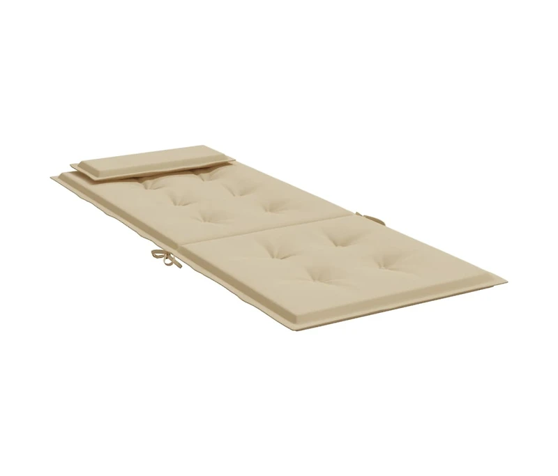 Highback Chair Cushions 2 pcs Beige Oxford Fabric