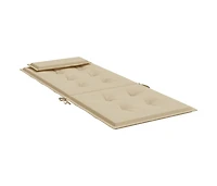 Highback Chair Cushions 2 pcs Beige Oxford Fabric