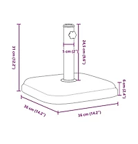Parasol Base for 1.3"/1.4"/1.5" Poles 24.3 lb Square