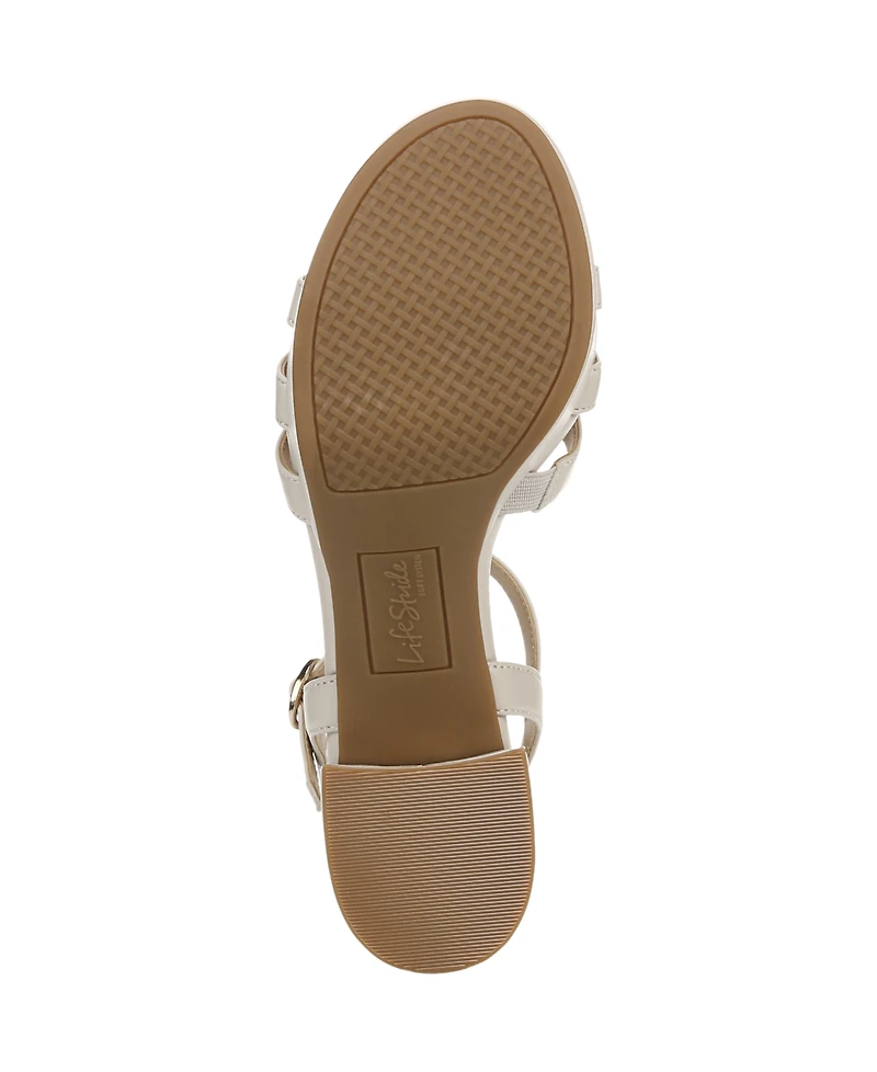 LifeStride Women's Rio Strappy Platform Block Heel Dress Sandals