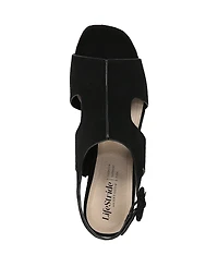 LifeStride Women's Audra Open Square Toe Block Heel Platform Sandals