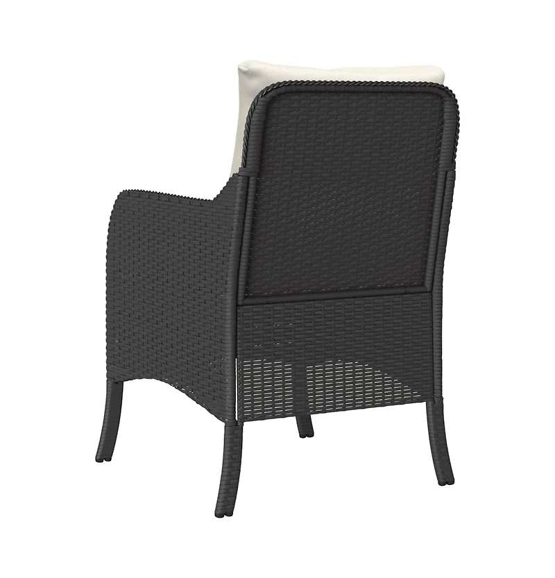 Patio Chairs with Cushions 2 pcs Poly Rattan