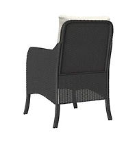 Patio Chairs with Cushions 2 pcs Poly Rattan