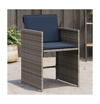 Patio Chairs with Cushions 4 pcs Gray Poly Rattan