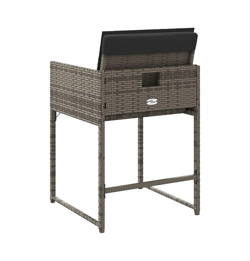 Patio Chairs with Cushions 4 pcs Gray Poly Rattan