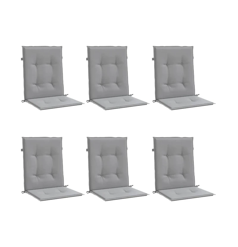 Garden Lowback Chair Cushions 6 pcs Gray 39.4"x19.7"x1.2" Oxford Fabric