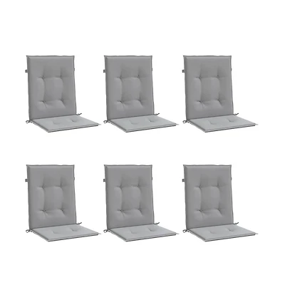 Garden Lowback Chair Cushions 6 pcs Gray 39.4"x19.7"x1.2" Oxford Fabric