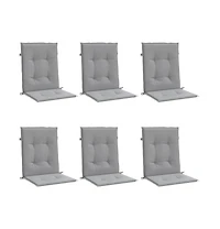 Garden Lowback Chair Cushions 6 pcs Gray 39.4"x19.7"x1.2" Oxford Fabric