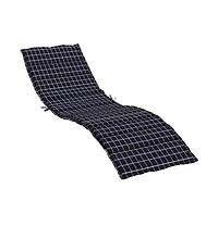 Sun Lounger Cushion Black Check Pattern Oxford Fabric