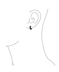 Bling Jewelry Invisible Cut Channel Set Cz Hoop Earrings Black White Huggie Kpop Silver