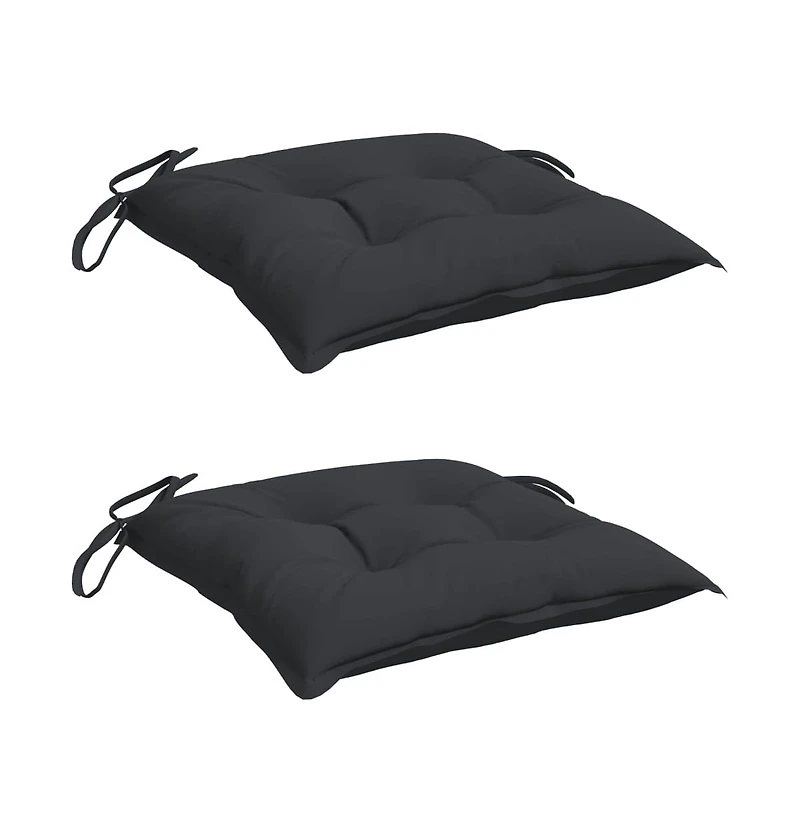 Chair Cushions 2 pcs Black 19.7"x19.7"x2.8" Oxford Fabric