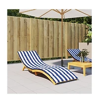 vidaXL Sun Lounger Cushion Blue&White Stripe Oxford Fabric
