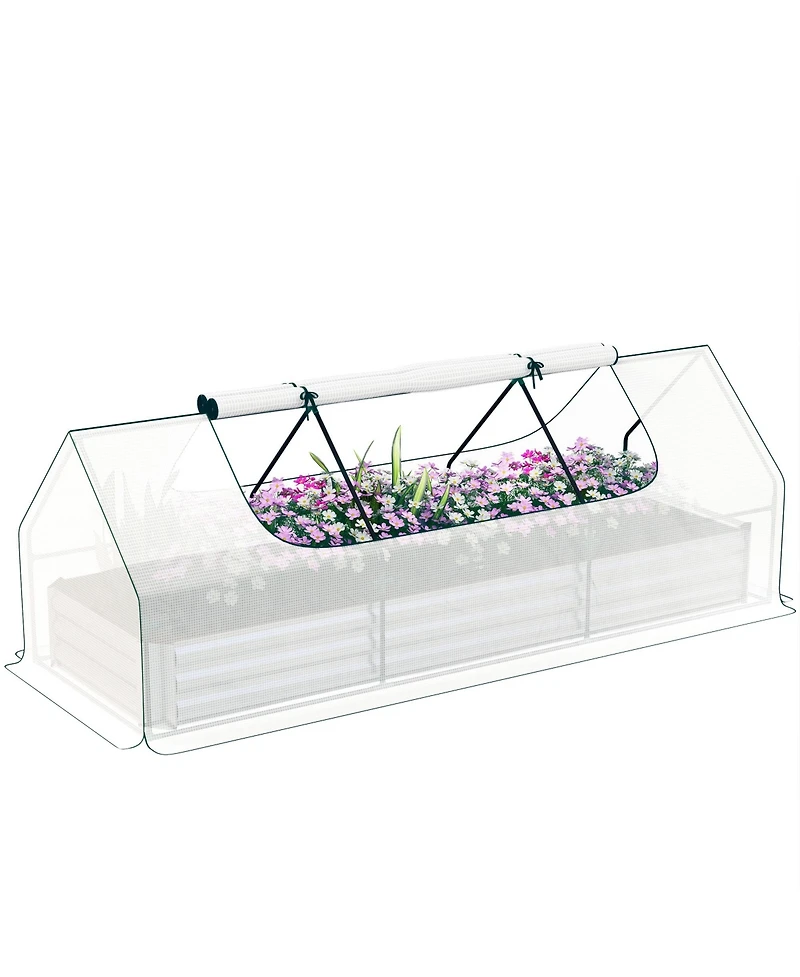 Outsunny 8.6 x 3 1ft Raised Garden Bed with Mini house,