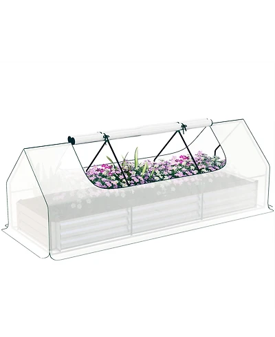 Outsunny 8.6 x 3 1ft Raised Garden Bed with Mini house,