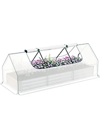 Outsunny 8.6 x 3 1ft Raised Garden Bed with Mini house,