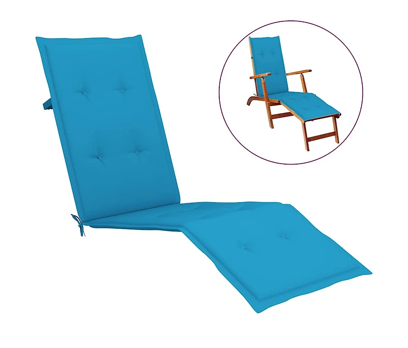 Deck Chair Cushion Blue (29.5"+41.3")x19.7"x1.6"