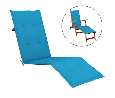 Deck Chair Cushion Blue (29.5"+41.3")x19.7"x1.6"