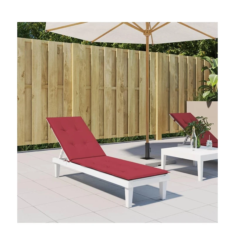 Deck Chair Cushion Wine Red (29.5"+41.3")x19.7"x1.6"