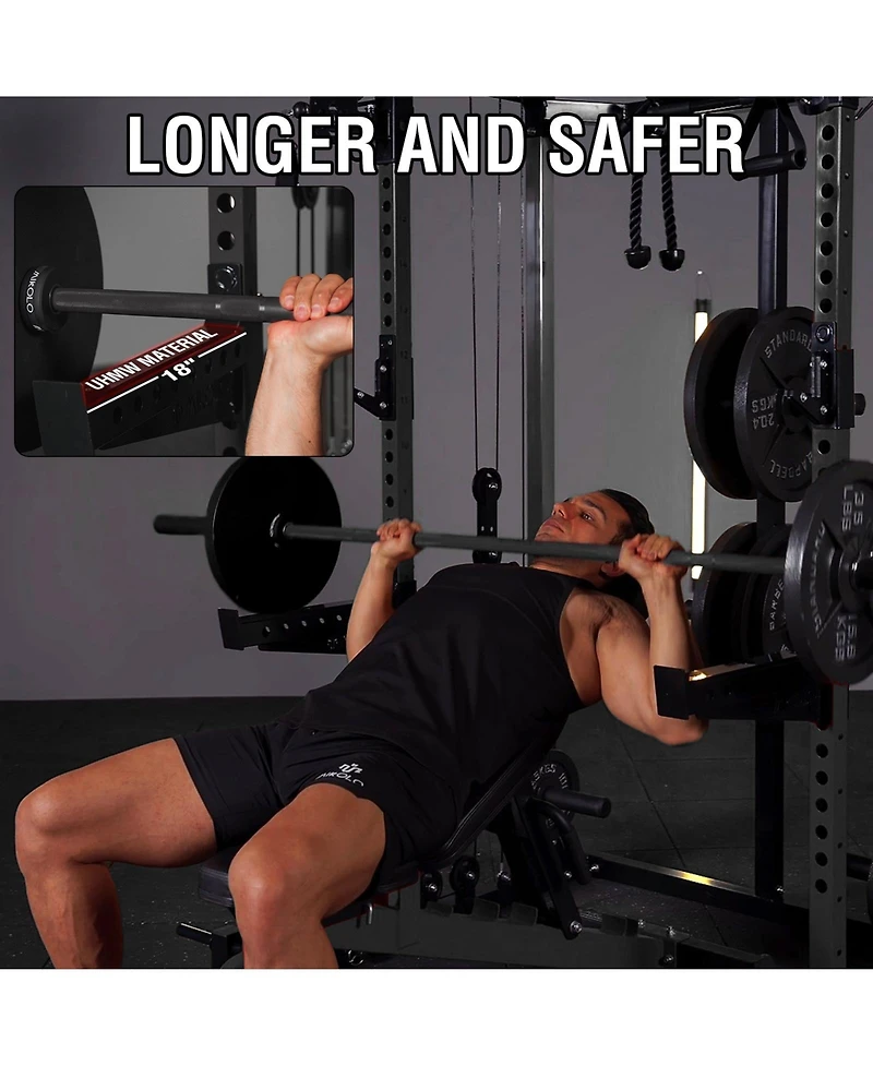 Mikolo Power Cage, 2000LB Squat Rack, Dual Pulley Cable Crossover System, Multi-function Free Weight Home Gym Workout Machine with Attachments