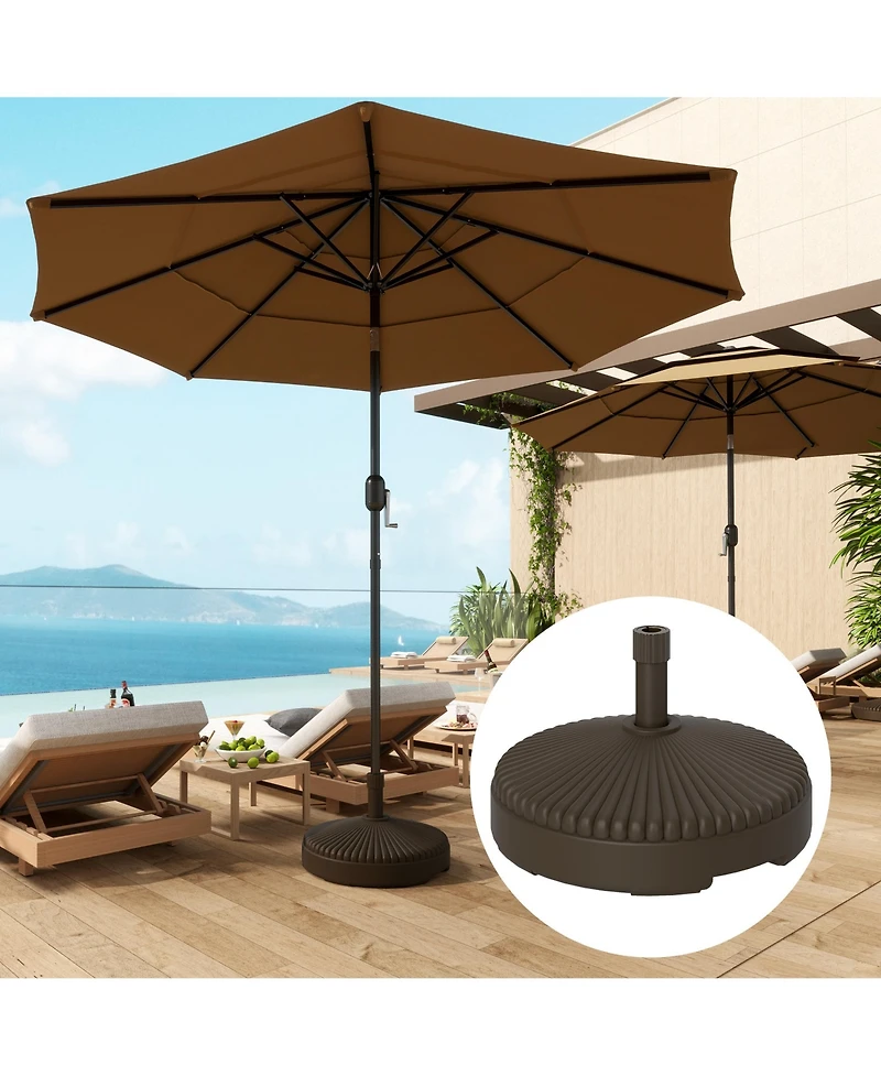 Outsunny Round Patio Umbrella Base Umbrella Sd, /Water Filled,