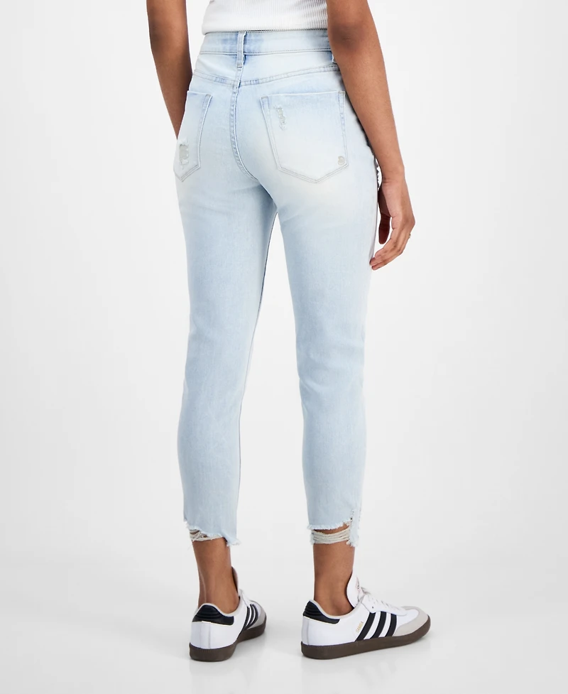 Indigo Rein Juniors' Curvy Cropped Mid-Rise Jeans