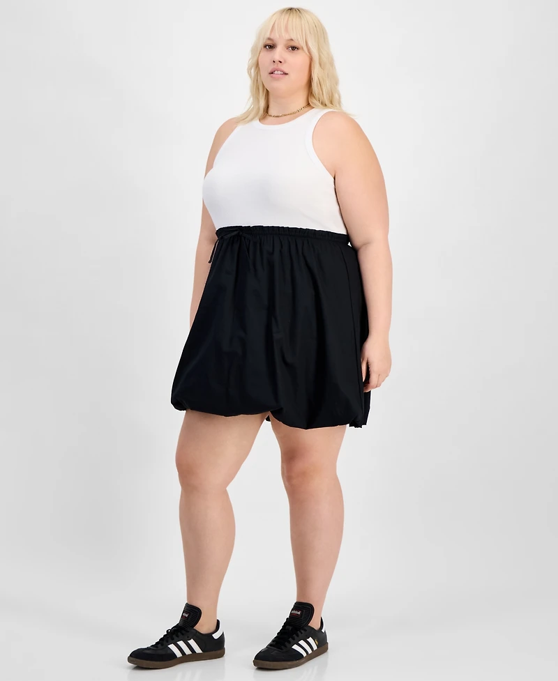 Derek Heart Trendy Plus Size Colorblocked Bubble-Hem Dress