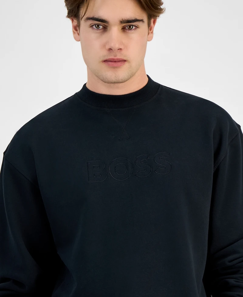 Boss by Hugo Boss Men's David Relaxed-Fit Logo Embroidered Pajama Sweatshirt