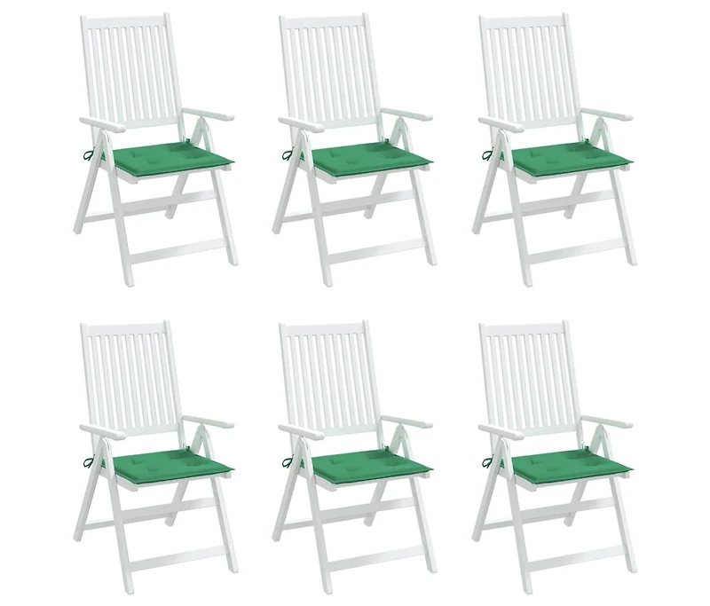 Garden Chair Cushions 6 pcs Green 19.7"x19.7"x1.2" Oxford Fabric
