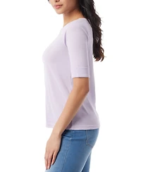 Gloria Vanderbilt Women's Alanis Boat Neck Elbow-Sleeve T-Shirt